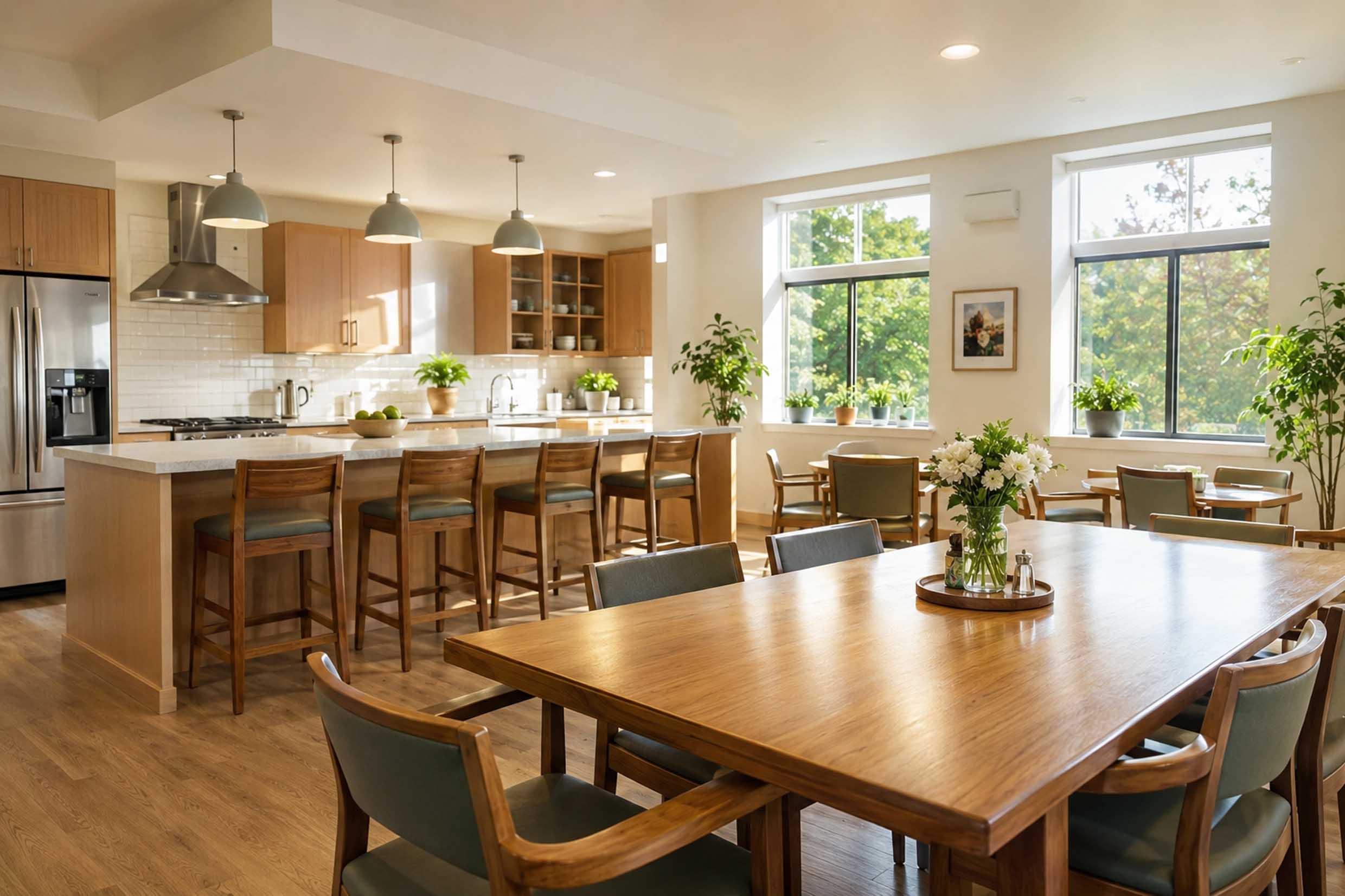 Kitchen and dining area cleaning
