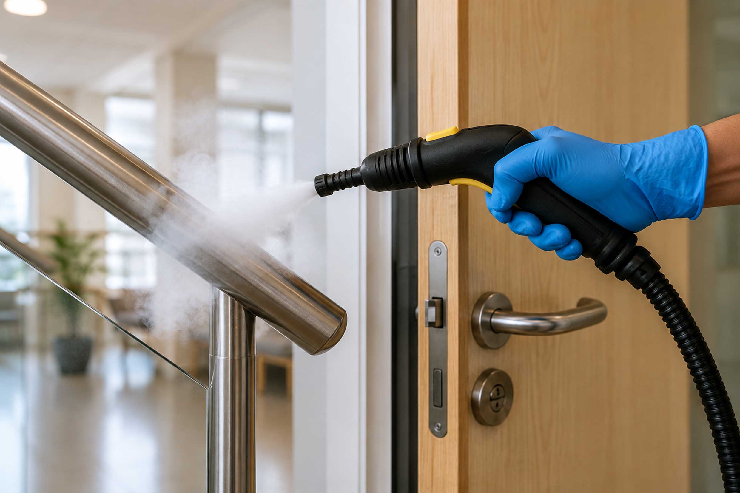 Handrail and high-touch point cleaning