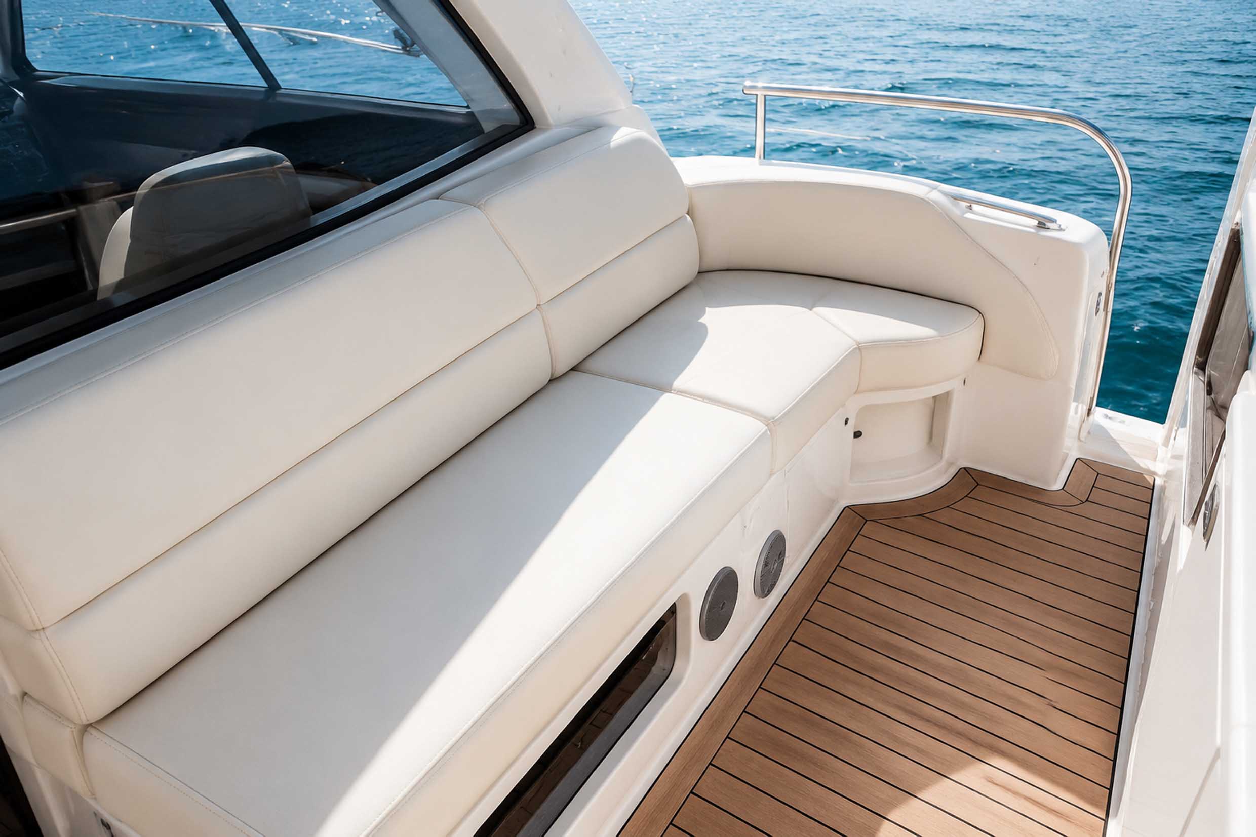 Clean boat upholstery after steam cleaning